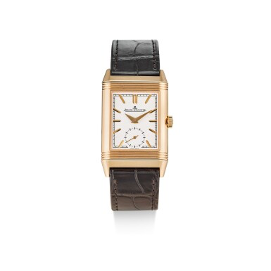 JAEGER-LECOULTRE | REVERSO, A PINK GOLD DUAL TIME ZONE REVERSIBLE WRISTWATCH WITH DAY AND NIGHT INDICATION, CIRCA 2019