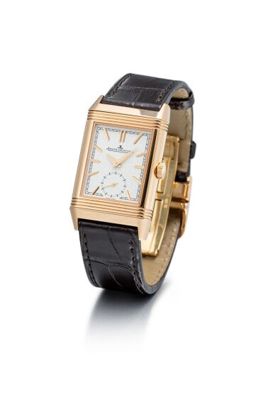 JAEGER-LECOULTRE | REVERSO, A PINK GOLD DUAL TIME ZONE REVERSIBLE WRISTWATCH WITH DAY AND NIGHT INDICATION, CIRCA 2019