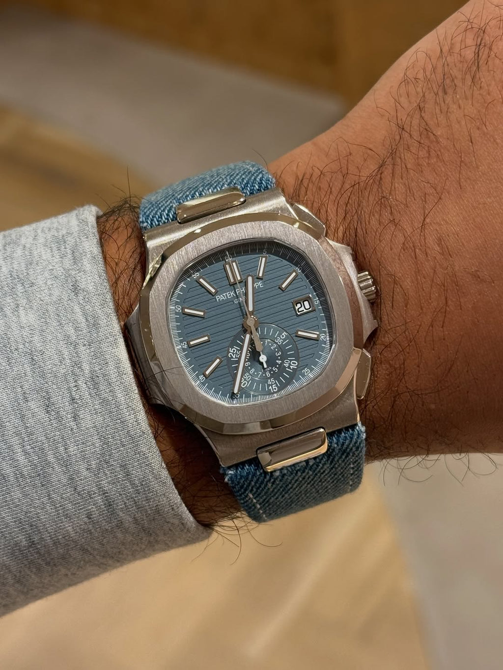 Patek Philippe Nautilus Master Grade 5980 Flyback Chronograph Blue Gray Dial