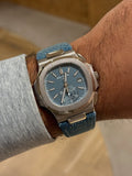Patek Philippe Nautilus Master Grade 5980 Flyback Chronograph Blue Gray Dial